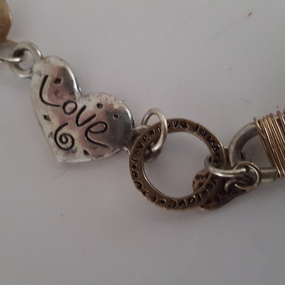 Multi-Tone Metal Necklace 16" Silver-Tone Chain Hearts/Love Valentines D… - Picture 4 of 5